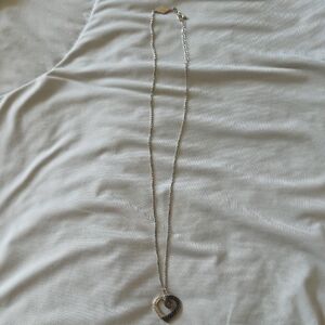 Silver Heart Pendant Necklace - Women's Jewelry